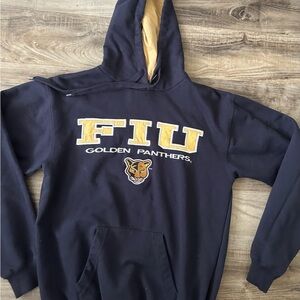 FIU PANTHERS WOMEN’S CLASSIC PRIMARY PULLOVER HOODIE – GOLD NAVY